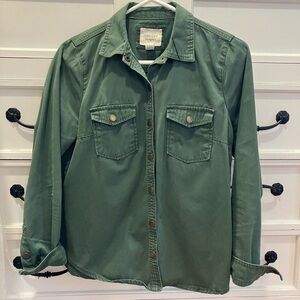 Army green denim shirt size 12